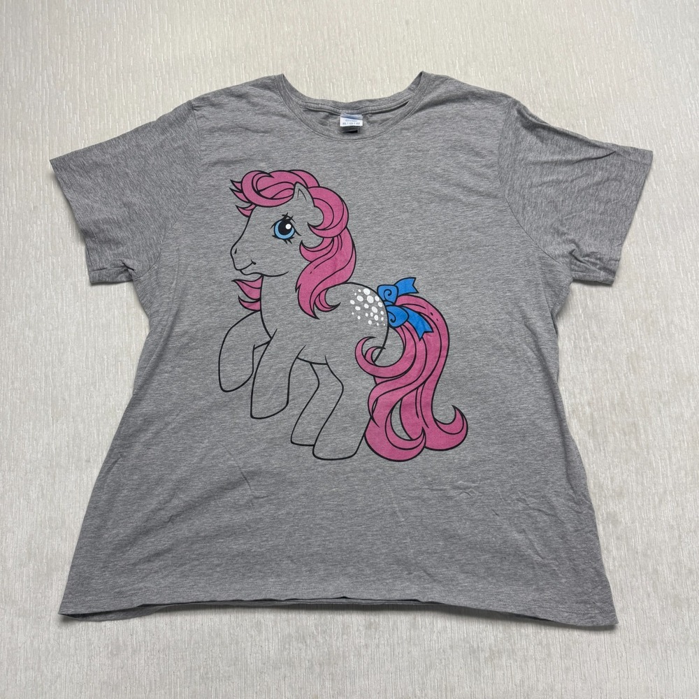 My Little Pony Graphic Print T-Shirt Womens 3XL Gray Novelty Nostalgic Cartoon